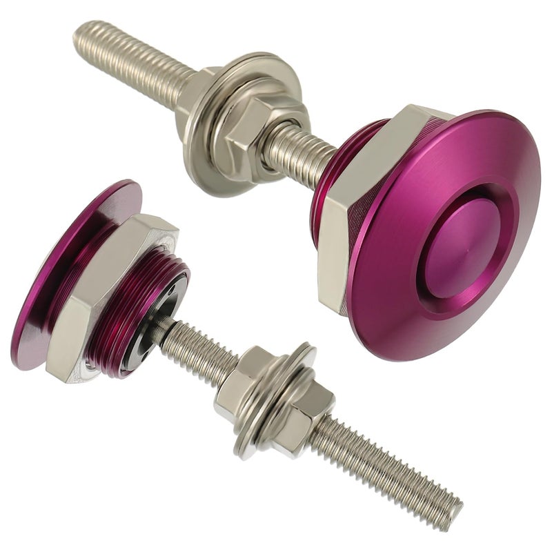 EPLZON Diameter 1.25 inch Quick Release Latch Bumper Bumper Hood License Plate Lock Clip Kit Universal Aluminum Engine Hood Pin(Pack of 2pcs,Purple) - Image 1